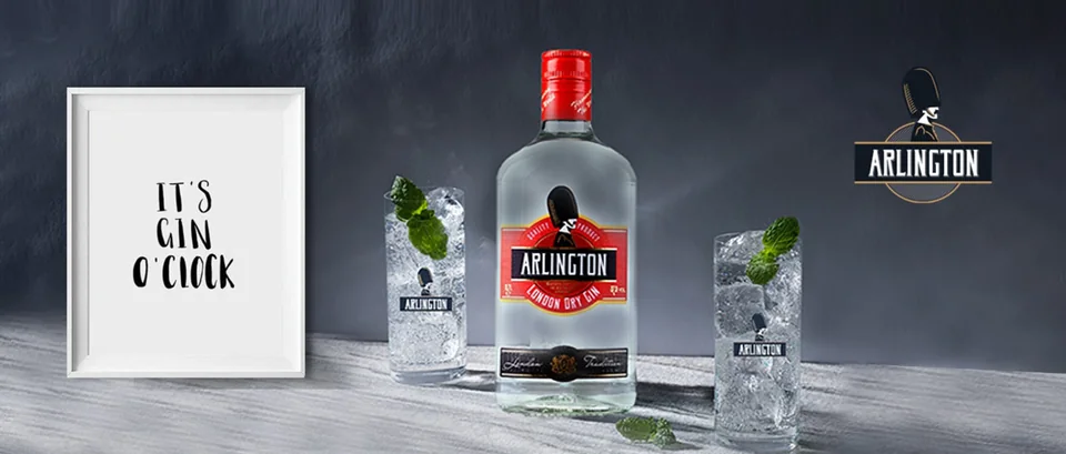 Arlington cin şişesi ve kokteyller